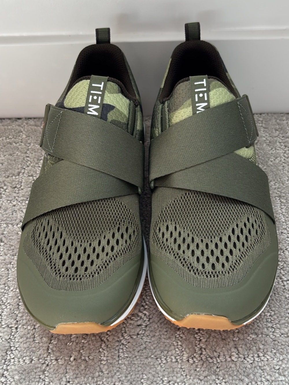 TIEM Olive Green Slip-On Women's Cycling Sneakers